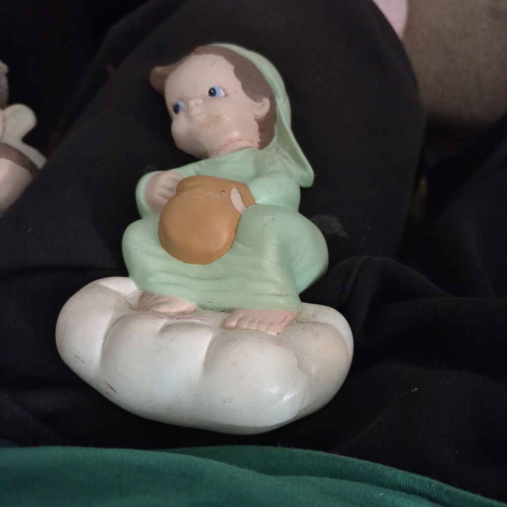 Ceramic 1979 Carisa Larry acameron Baby Playing Baseball Figurine